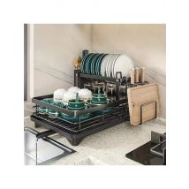 New Premium Dish Drying Rack for Kitchen Countertop Double Layer Multi tier Style with Cup and Bowl Storage Kitchen Organizer