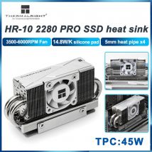 Thermalright HR-10 2280 PRO Solid State Drive Kühler 4 Heatpipe Weste für PCI-E5.0 M.2 SSD Kühlkörper mit 3010 4PIN PWM Lüfter