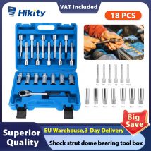 Hikity Universal 18pcs Kit di strumenti per puntone di rimozione dell'ammortizzatore della sospensione del mozzo dello sterzo con scatola di immagazzinaggio