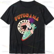 Y2k neue Cartoon -Futuramas-reine Baumwolle Kawaii Grafik muster Kleidung erstaunliche Kurzarm Rundhals-T-Shirts Herren Damen T-Shirt