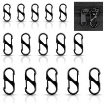 15Pcs Zipper Clips Anti Theft Zipper Pull Replacement Backpack Zipper Pulls Keep Closed Carabiner Clip for Luggage Suitcase
