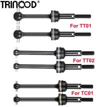 TRINOOD 2PCS Acciaio CVD Albero Motore Anteriore Posteriore Universale per Tamiya TT01 TT02 TC01 1/10 RC Modello Drift Auto Parti di Aggiornamento
