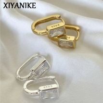 XIYANIKE-pendientes minimalistas geométricos de circonita blanca para mujer y niña, joyería coreana, regalo para mujer, fiesta, сubьги ж