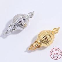 S925 Sterling Silber Gold Platin Laternenverschluss, DIY Armband Halskette Zubehör SK96