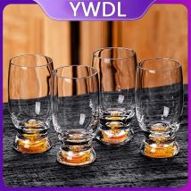 2/4/6 Stück Kristall-Schnapsgläser-Set, 100 ml, Wodka-Schnapsglas, Weingläser, goldenes Whiskyglas, Spirituosen, Sake Soju, Brandy, Teetasse