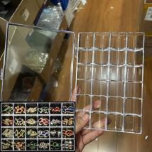 Scatola portaoggetti per unghie Accessorio per unghie Scatola portaoggetti in plastica trasparente a forma di ciondolo per nail art Display con strass Scatola vuota Forniture per unghie fai da te