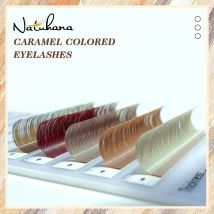 NATUHANA kolorowe przedłużanie rzęs indywidualne kolorowe rzęsy do makijażu Melard kolorowe rzęsy brązowy kolor sztuczne rzęsy