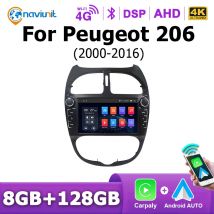 7 ''Schermo Android 14 Auto Wireless Carplay Autoradio Stereo Per Peugeot 206 2000-2016 2DIN Auto Lettore Multimediale di Navigazione GPS