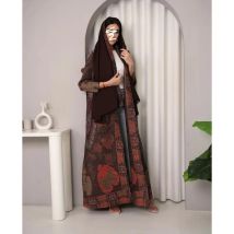 KAF Plissee Frauen Große Größe Graben Mantel 2025, Frühling Herbst Neue Vintage Gedruckt Design Lange Strickjacke Jacke Frauen Luxus Abaya