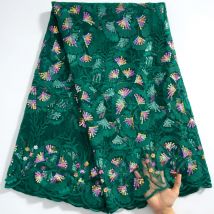 Sjd französisch mesh milch seiden spitze mit pailletten 2024 hochwertige glänzende afrikanische pailletten milch seiden spitzens toff für frauen kleidesa3724