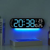 Reloj de pared Digital pantalla LED grande pantalla de temperatura humedad despertador electrónico decoración creativa del hogar Control remoto
