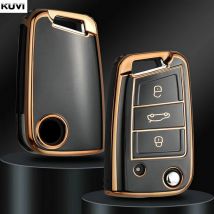 Kuvi TPU Auto Flip Schlüssel Fall Abdeckung Shell Fob Für VW Volkswagen Golf 7 MK7 Tiguan MK2 SEAT Ateca Leon FR2 Ibiza Skoda Octavia A7