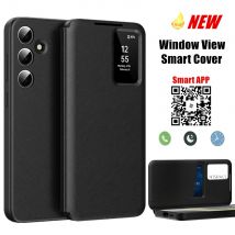 Smart APP Sleep Awake Flip Cover für Samsung Galaxy S25 S24 S23 S22 Ultra Plus Window View Flip-Free Answer Calls Lederhüllen