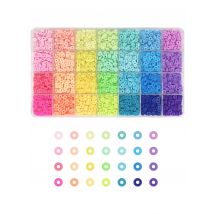 4200 Stück Tonperlen für die Armbandherstellung, 28 Farben, flach, rund, Polymer-Ton-Abstandshalter, Heishi-Perlen für die Schmuckherstellung, für Mädchen