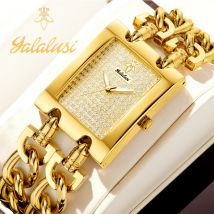YaLaLuSi Luxury Full-Diamond Dial Women's Watch Design Bracelet Gift reloj mujer watch for ladies watch for girls