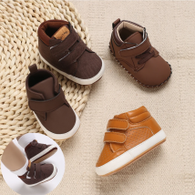Babys chuhe 0 bis 18 Monate für Kleinkinder Jungen und Mädchen Baby Sneaker Soft Pu Leder Baby braun Gummis ohle rutsch feste Freizeit schuhe