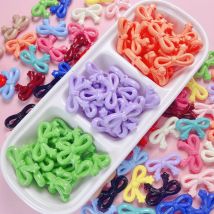 10pcs/lot Handmade Material Jewelry Accessories Acrylic Bowtie Bowknot Beads Jelly Colored Hairpin Ornament DIY Accessory