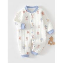 Baby Jumpsuit Clothes Winter Thickening 100% Cotton  Boys Girls Cute Printed Bear Romper Infant Onesie Spring Trend 1-3-6-9-12M