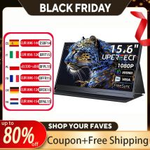 UPERFECT Monitor LCD da 15.6 pollici portatile ultrasottile 1080P IPS FHD USB tipo C Dispaly per telefono portatile XBOX Switch PS5 schermo da gioco
