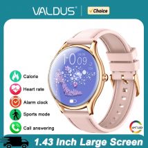 VALDUS Smartwatch für Damen, Fitness, AMOLED-Bildschirm, Bluetooth-Anruf, wasserdicht, lange Akkulaufzeit, Sport 2025, neue VL 55-Smartwatch