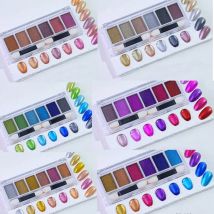 6-Farben Nagellack solide magische Spiegel Pulver Glitter Nagel pulver Staub pulver Nail Art Chrom Effekt Nagel dekoration, Nail Art