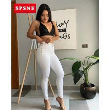 Skinny geflochtene Jeans im neuen Design, hoch taillierte Stretch-Röhrenjeans, formelle, modische Jeans hose