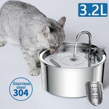 Dispensador de agua automático para gatos de 3,2l, alimentador de agua de inducción inteligente para mascotas, USB con filtro, alimentador para perros de acero inoxidable, suministros para mascotas