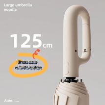 Ombrello con fibbia ad anello completamente automatico rinforzato extra large, resistente al vento, resistente alla pioggia, a doppio scopo, resistente ai raggi UV