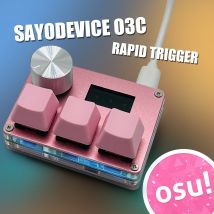 Przełączniki magnetyczne SayoDevice Rapid Trigger, klawiatura do gier z podświetleniem RGB i regulacją głośności, do O3C DJMAX SDVX Geometry Dash, klawiatura biurowa