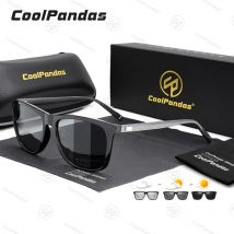 CoolPandas Marke Platz Photochrome Chameleon Sonnenbrille Männer Frauen Tag Nacht Vision Schutzbrillen oculos gafas de sol hombre