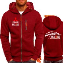 2025 Mitsubishi Racing Team Official Jacket Sports Racing Suit Unisex Top Evo Retro Print Zipper Cotton Sports Cardigan Hoodie