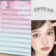 120 selbstklebende funkelnde Wimpern – japanischer und koreanischer Feenstil, C-förmig, glatt und natürlich, stereoskopischer 3D-Effekt