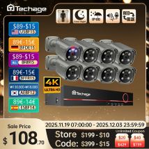 Techage H.265 8CH 5MP 4K POE Sistema di telecamere Smart AI Full Color Night VIsion Face Detection CCTV Video Kit di sorveglianza di sicurezza
