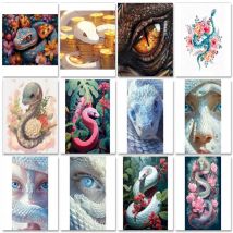 GATYZTORY DIY Malen nach Zahlen für Erwachsene, Schlangen-Tierbild nach Zahlen, handgemaltes Ölgemälde für Heimdekorationen, Bastelset