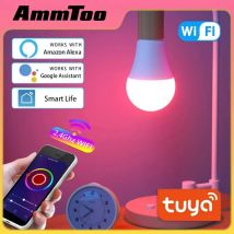 AmmToo Tuya WIFI Smart LED Glühbirne E27 Alexa Lampe RGB Voice Control Google Home Für Home Schlafzimmer Zimmer Dekoration