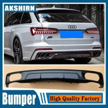 Abt style pp Hecks toß stangen diffusor für audi a6 s6 c8 avant limousine wagon 2016-2019 mit metall auspuffs pitzen carbon-optik