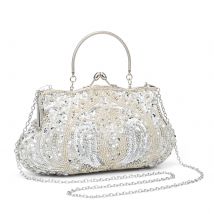 Retro Abendtaschen für Frauen, Clutch, bestickte Pailletten, Perlenkette, Umhängetasche für Kleid, Bankett, Hochzeit, Handtasche, Geldbörse