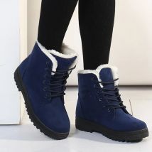 Plattform Stiefel Winter Warme Pelz Stiefeletten für Frauen Schnee Stiefel Plus Größe 36-44 Niedrigen Absatz Botas Mujer Schuhe für Frauen