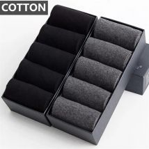 10pairs/lotMen's Cotton Socks Business Men's Breathable High-Quality Soft Fabric Men's Solid Color Long Socks Business CasualMen