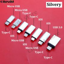 1 pezzo argentato Micro USB 3.0 tipo C iOS adattatore spina maschio a femmina convertitore connettore di ricarica per iPhone Samsung S8 S9 Xiaomi