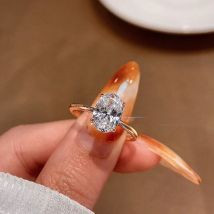 GRA 1–8 CT Verlobungsringe aus 925er-Sterlingsilber, ovaler Schliff, Solitär-Zirkonia, Hochzeit, Versprechen, Ringe für Frauen, edler Schmuck