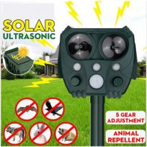 Solarbetriebener Tiervertreiber, Solar-Ultraschalltiere, Sonar-Abwehrmittel, Tierabwehr, Abschreckung, Hunde-/Katzen-/Vogelvertreiber, Frighten