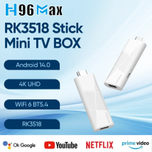 H96 MAX RK3518 Stick Weiß Android 14.0 Mini TV BOX 4K UHD Dongle WiFi 6 BT5.4 Google Sprachassistent ATV Box Smart Media Player