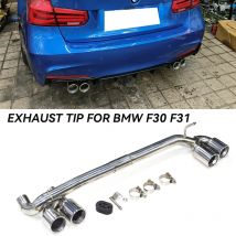 Quad 304 Edelstahl Auto Auspuff Spitze Für BMW F30 F31 320i 330i M Sport B48 Abgasanlage Düse Schalldämpfer Spitze Taipipe