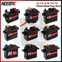 NEEBRC 2g 4.3g 5g 8g 12g 21g Waterproof Metal/Plastic Gear Mini Micro Servo for RC Car Plane Helicopter Dron Glider Wltoys