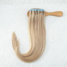 # P18-613 MRS Haar 4x0,8 cm HAAR Tape in Haarverlängerungen Echthaar Natürliche echte Haut Schuss Klebeband Ins 12-24 Zoll 20 Stück