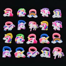 10 stücke Regenbogen Einhorn Silikon Ring Kinder Finger Spielzeug Cartoon Ringe Kinder Geburtstags feier begünstigt Baby party schönen Schmuck Geschenk
