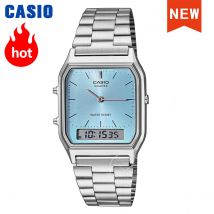 Reloj Casio para hombre Pantalla dual Estilo retro Diseño de esfera personalizado Movimiento de cuarzo Resistente al agua AQ-230A-