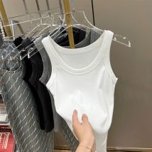 AOSSVIAO Frauen Solide Runde Tank Top Leibchen Frauen Sommer Grundlegende Elastische Tank Top O Neck Solide Tank Top