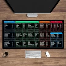 Shortcut Key Map Schreibtischunterlage Büro-Mauspad Windows und Excel-Tastatur Großes 1000 x 500 Mousepad Anti-Rutsch-Computerteppich Spielpads